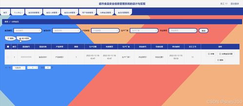 java vue計算機畢設超市食品安全信息管理系統的設計與實現